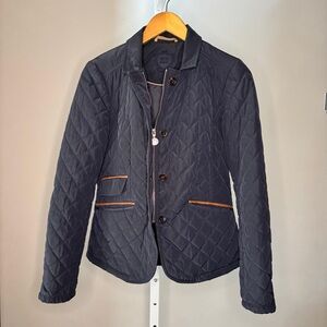 Women's Massimo Dutti Equestrian Quilted Jacket - navy blue